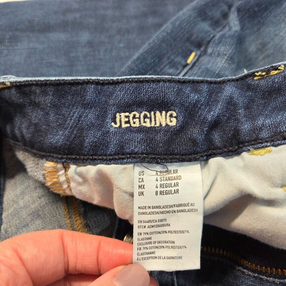 American Eagle 4 Regular Faded Medium Wash Super Stretch Jean Jeggings - Picture 10 of 10